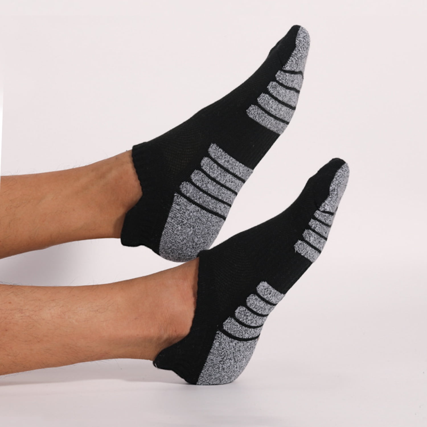 Casual Ankle Socks Low Cut Athletic Socks , Size 7.5-10 Hiking and Sports , 6 Pairs Multi-Size Options for Running, Hiking and Sports , Short socks Thick Cushion White-3 A-Gray-3