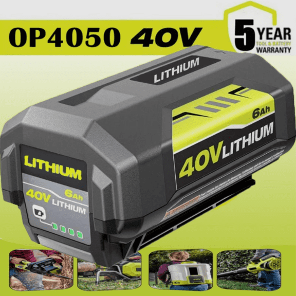 6.0Ah 40V OP4040 Replacement for Ryobi High Capacity Battery Compatible with Ryobi 40V Battery OP4026 OP4050A OP4040A1 Cordless Tools