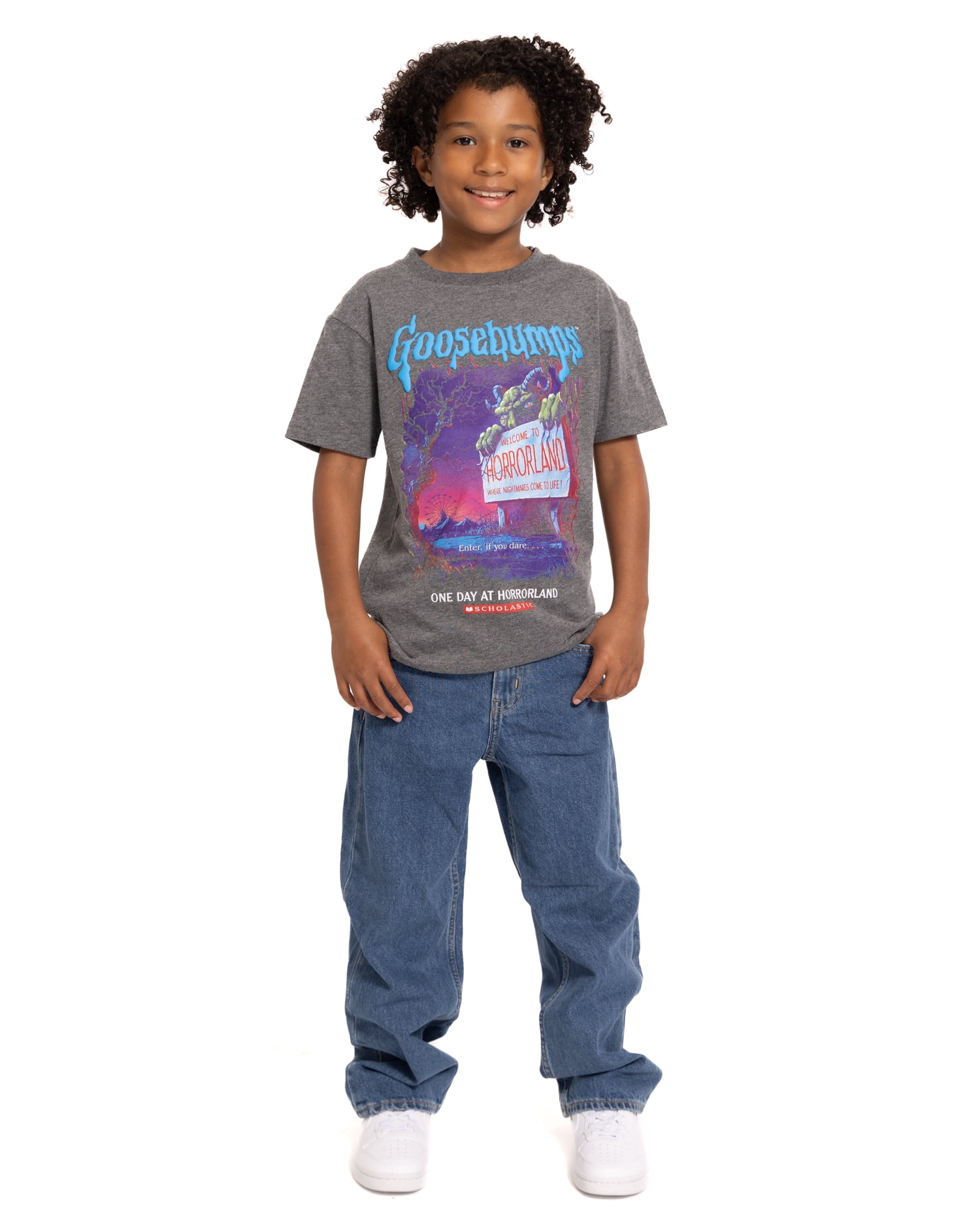 Goosebumps Boys Halloween Graphic Tee with Short Sleeves, Sizes 4-23