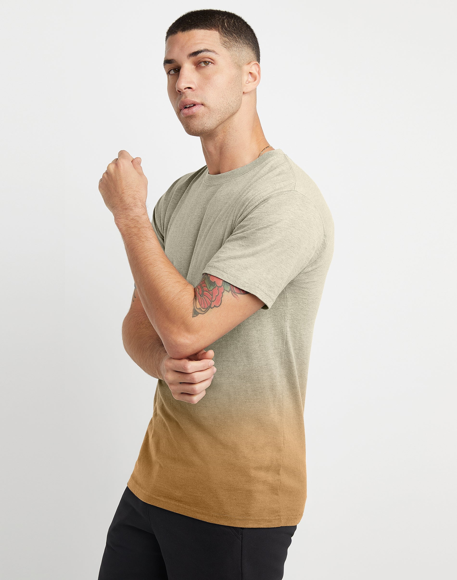 Hanes Men's & Big Men's Garment Dyed Dip Dye Ombre Tee Shirt, Sizes XS-3XL