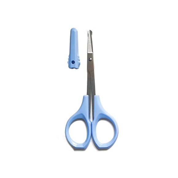 Tijeras de acero inoxidable para vello nasal con hojas de seguridad redondeadas para el cuidado facial, de las orejas y de las cejas.