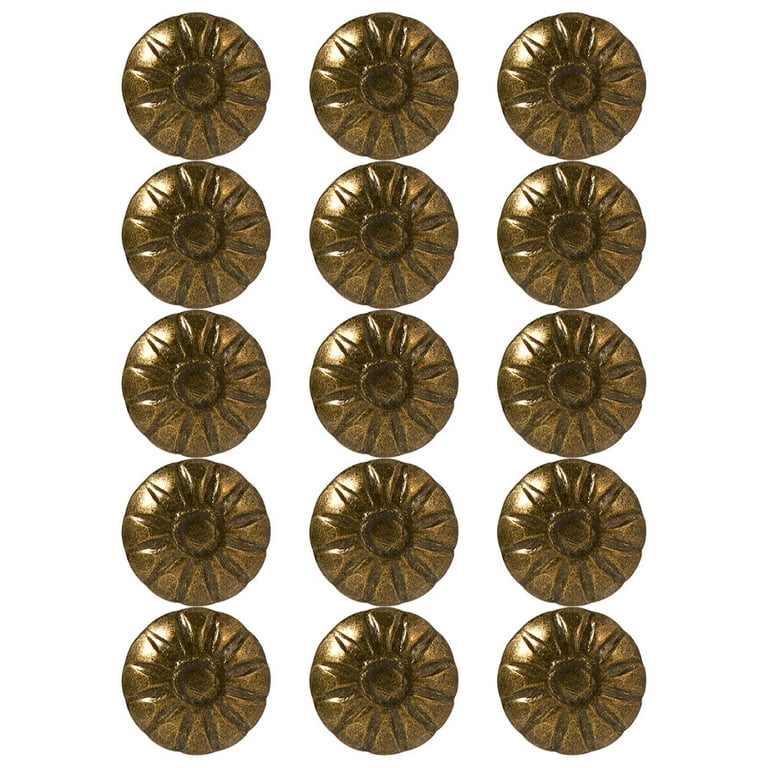 200 Pcs Upholstery Tacks for Decorative Furniture Upholstery Nails 7/16  Inch Vintage Head Diameter Brass Daisy Thumb Tack Push Pin Furniture DIY