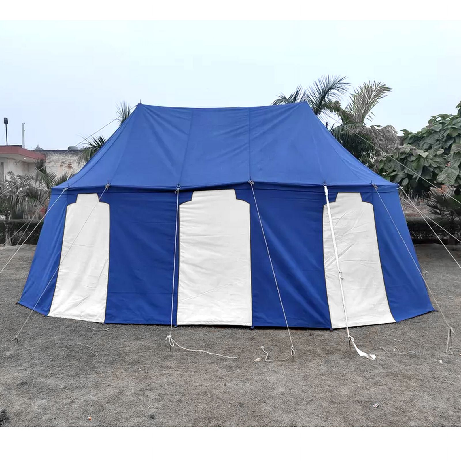 WEEKEND SALE Medieval Blue White Burgundian 6x4 M Functional Water Proof Camping Tent