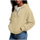 thumbnail image 4 of Ounisa Womens Hoodies Casual Long Sleeve Drawstring Waffle Pullover Tops Loose Hooded Sweatshirt with Pocket, 4 of 8