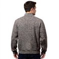 thumbnail image 3 of Zip Up Heathered Athletic Jacket for Men Long Sleeve Stand Collar Thin Coat Trendy Fall Casual Comfy Outerwear with Pocket Coffee M, 3 of 3