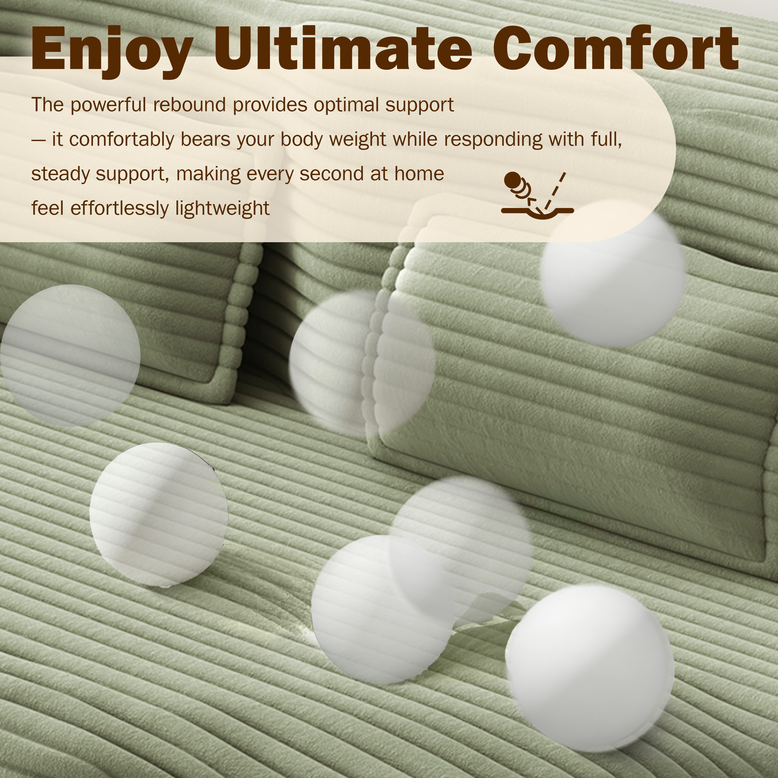 LLappuil Full Size Futon Convertible Sleeper Sofa Bed, 78" Corduroy Loveseat Floor Sofa Couch for Living  Room