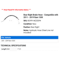 thumbnail image 2 of Rear Right Brake Hose - Compatible with 2011 - 2019 Ram 1500 2012 2013 2014 2015 2016 2017 2018, 2 of 2