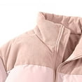 thumbnail image 5 of Htigea Men's Puffer Jacket Winter Warm Thick Padded Coat Trendy Patchwork Long Sleeve Coats Lightweight Outdoor Hiking Ski Jackets with Pockets Pink M, 5 of 7