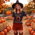 thumbnail image 5 of AHMOMEI Halloween Shirts for Women Vintage Witch Graphic Funny Halloween Witch Tshirt Spooky Season Fall Holiday V Neck Womens Tops Short Sleeve XXXL, 5 of 7