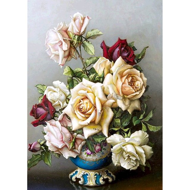 Taladro Diamante Pintura (DB2430) 5D DIY Flores completas Bordado de punto de cruz (t010) 40x50cm FLhrweasw Nuevo
