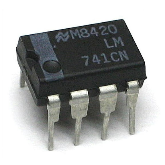 LM741CN Operational Amplifier. VI=10v, Vmax 45V, Ib=500nA, Iout=25mA