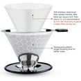 thumbnail image 3 of FOXAS Pour Over Coffee Filter Dripper, Reusable Stainless Steel Metal Drip Coffee Maker Cone, Paperless Permanent Coffee Strainer, Coffee Mesh Filters for 1-4 Cup with Cleaning Brush, 3 of 8
