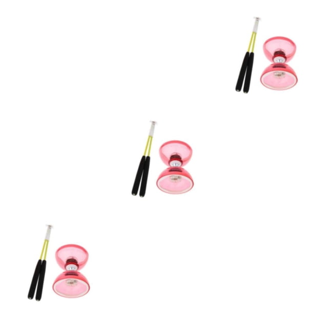 Maytalsory Pro Triple Roulement à Double Extrémité Jouet Chinois Diabolo Yoyo Skill Rouge 12cm 3Set