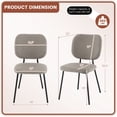 thumbnail image 2 of Gymax Set of 4 Fabric Armless Kitchen Dining Chair Padded Modern Accent Chair Gray, 2 of 9