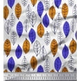 thumbnail image 1 of Soimoi Polyester Crepe Fabric Leaves Block Printed Craft Fabric by The Yard 42 Inch Wide, 1 of 5