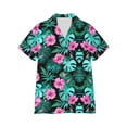 thumbnail image 5 of womens tops Women's Summer Hawaiian Shirts Floral Short Sleeve Button Down Shirts Hawaii Tropical Beach Tops Outfits spring tops for women, 5 of 6