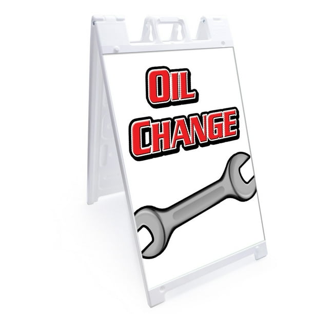 Aframe Sidewalk Oil Change Sign With Graphics On Each Side 18" X 24