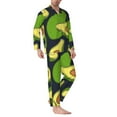 thumbnail image 3 of Bingfone Men'S Pajama Set 2 Piece Loungewear Pjs, Long Sleeve With Pajama Pants-Fresh Avocado, 3 of 9