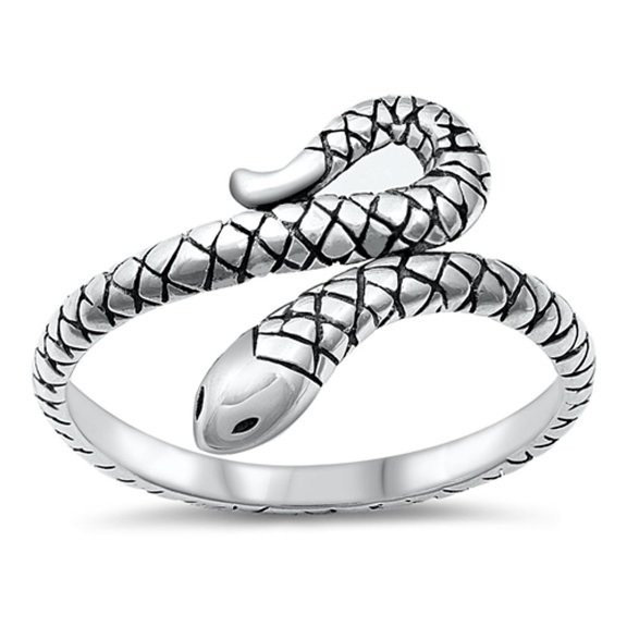 Women's Snake Skin Serpent Ring .925 Sterling Silver Band Jewelry Female Male Unisex Size 9