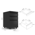 thumbnail image 6 of 3-Drawer Mobile Filing Cabinet with Lock, Office Storage Filing Cabinet, 6 of 6