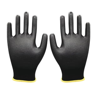Dégagement ! beishanbush gants 12 Paires Gants de travail enduits de nitrile léger Taille noire 8/M Une taille noir