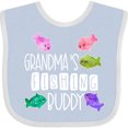 thumbnail image 3 of Inktastic Grandma's Fishing Buddy with Colorful Fish Boys or Girls Baby Bib, 3 of 4