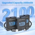 thumbnail image 3 of For Gopro Hero 13 Battery 3-Pack 2100mAh and USB Storage 3-Channel Fast Charger Fully Compatible with Go Pro Hero 13 Black, 3 of 6