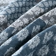 thumbnail image 5 of Bedduvit Blue King Size Quilt Set - 100% Cotton Floal Striped Farmhouse Blue Summer Quilt for King Bed, Reversible Lightweight King Size Bedspread with 2 Pillow Shams, 3-Piece Bedding Set All Season, 5 of 12
