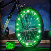 Green Bike Wheel Light, Two modes are always on + flashingMTB LED Spoke Light, Bike Light Wire Hot Wheels Filament length 2M  (1 Tire Pack)