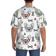 thumbnail image 3 of Fuzoiu Cute French Bulldog Print Men's Casual Short,Men's Short Sleeve Shirt,Mens Casual Button Down Shirts,Cuban Collar Summer Shirt for Beach, Vacation, and Outdoor Activities-XX-Large, 3 of 5