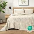 thumbnail image 2 of Ivy Union Comforter Set - Box Stitch - Easy Care Ultra-Soft Microfiber - All Season Warmth - Bedding Comforter - Full - Sand, 2 of 7