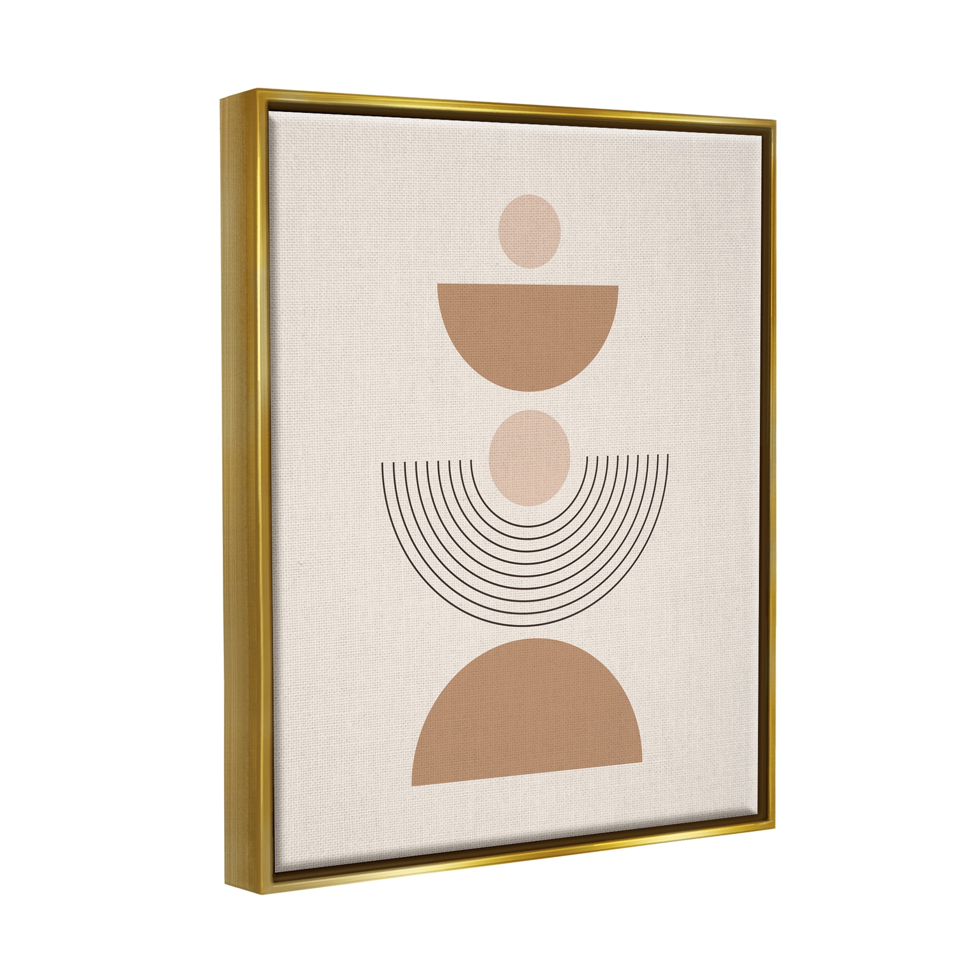 Stupell Industries Modern Arched Shapes Abstract Painting Gold Floater Framed Art Print Wall Art, 17 x 21