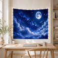 thumbnail image 5 of Full Moon Above Clouds in a Starry Sky, Dreamy Celestial Style for Celestial Art Lovers, Moon Wall Art, Housewarming Gift, Tapestry Wall Hanging for Bedroom and Dorm, 5 of 7