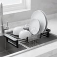 thumbnail image 4 of 2026 Extend Kitchen Sink Drain Basket with Adjustable Boom, Retractable Stainless Steel Sink Rack, Multifuncion Sink Drying Rack, Dish Drying Rack for Vegetables Fruits Dishes, Dish Rack Over Sink, C, 4 of 5