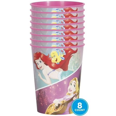 Disney Princess Plastic 16oz Cups, 8 Count
