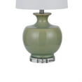 thumbnail image 4 of Kela 28 Inch Table Lamp Set of 2, Green Ceramic Pot Base, White Shade, 4 of 7