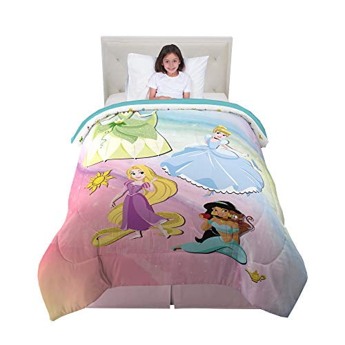 Franco Kids Bedding Super Soft Microfiber Reversible Comforter Disney Princess Twin/Full Size 72” x 86”