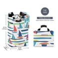 thumbnail image 2 of Yayeee Freestanding Laundry Hamper with Handle Collapsible Large Storage Basket for Clothes, Colorful Sailboats, 2 of 7