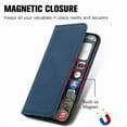 thumbnail image 4 of Flip Wallet Case Compatible with iPhone 16e, PU Leather Magnetic Folio Cover with with Card Holder & Stand Function Shockproof Durable Full Protection Phone Case, for Men Women, Blue, 4 of 6