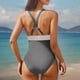 thumbnail image 5 of Traje de baño de bikini de verano para mujer, de color liso, con cojín en el pecho y sin soporte de acero, sin espalda, con tirantes, de nailon., 5 of 5