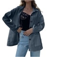 thumbnail image 2 of Pntutb Mujeres Clásico Color Sólido Mangas Largas Con Bolsillo Botón Chaqueta Tops Abrigo Liquidación Pntutb Pntutb-108, 2 of 9