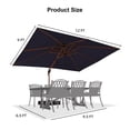 thumbnail image 3 of PURPLE LEAF  9 x 12ft Rectangle Wood Pattern Patio Cantilever Umbrella Navy Blue, 3 of 5
