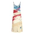 thumbnail image 5 of safuny Women's Maxi Loose Sundress Tie Dye Star Print Gold Chain Fashion Sleeveless July 4th Summer Patriotic Sundress V Neck Clothing White XL, 5 of 5