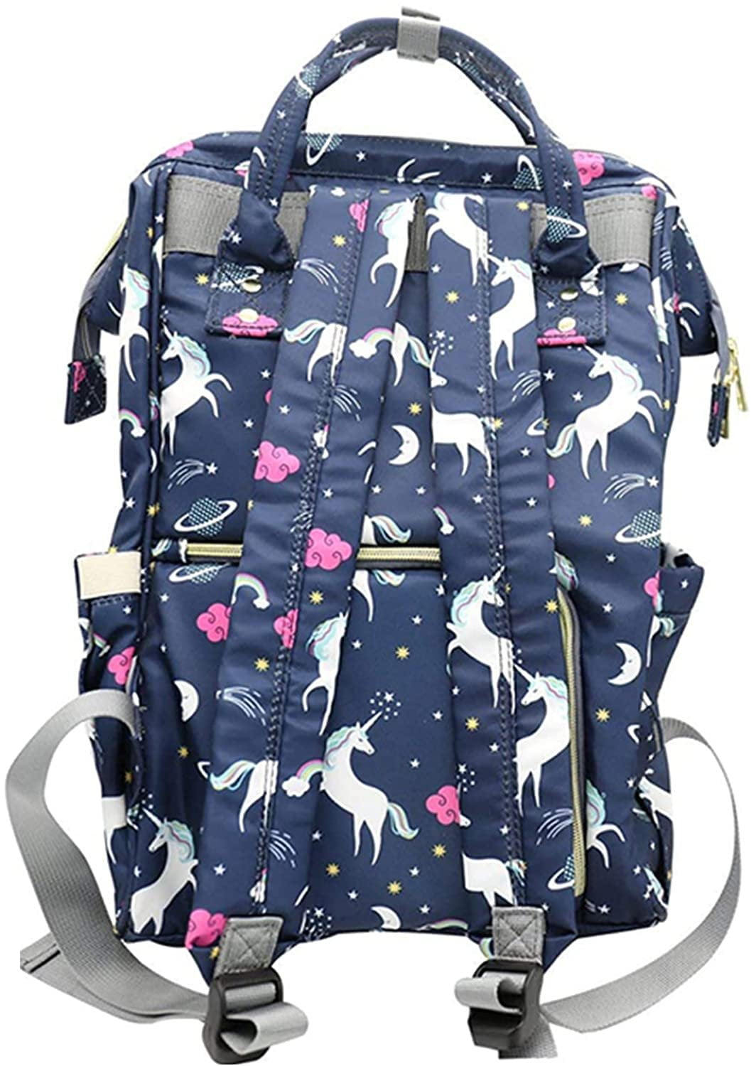 Diaper Bag Backpack Baby Bag Multifunction Maternity Travel Changing Pack Water Resistant Nappy Tote Blue Unicorn