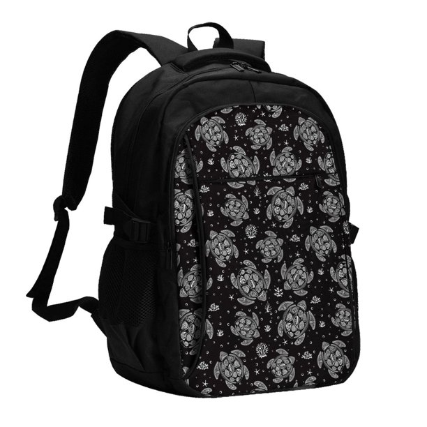 Balery Turtle Mochila con carga USB para hombre y mujer - Mochila impermeable y antirrobo para laptop con puerto USB para viajes, trabajo