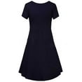 thumbnail image 4 of VEKDONE Women's Nursing Short Sleeve Crew Neck Summer Dress Fashion Breastfeeding Midi Dress with Pockets Maternity Clothes Knee Length Nursing Dresses Navy L, 4 of 4