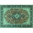 thumbnail image 1 of Ahgly Company Indoor Rectangle Medallion Turquoise Blue Traditional Area Rugs, 3' x 5', 1 of 4
