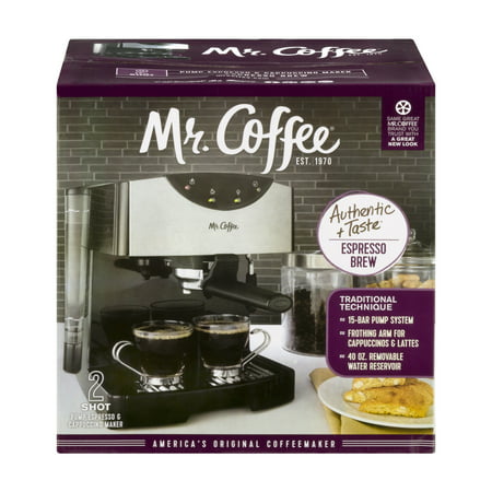 Mr. Coffee ® 2 Shot Pump Espresso & Cappuccino Maker Black, ECMP50