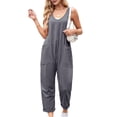 thumbnail image 3 of Jumpsuits for Women Casual Sleeveless Rompers Maternity Jumpsuits Baggy Overalls Loose Fit Dark Gray XXL, 3 of 8