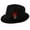 Black, variant on Men's Women's Wool Felt Feather Fedora Hat Vintage Panama Trilby Hat - Black, as described